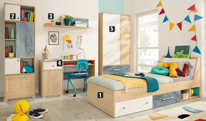 Chambre enfant complète multicolore